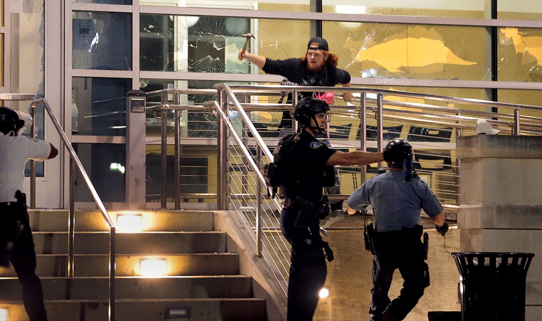 Protest returns to Ferguson to mark George Floyd death